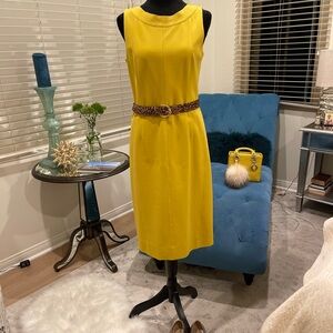 Akris Punto Bergdorf Goodman Yellow Sheath Dress – Size 6 | Sleek & Modern